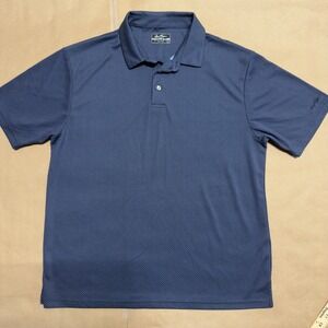 Ben Hogan Mens Performance Golf Polo Shirt Navy Blue Geometric Print Large L